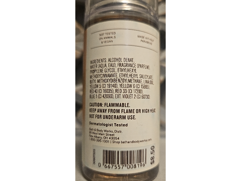 Bath & Body Works Fine Fragrance Mist, Warm Vanilla Sugar, 2.5 fl oz/75mL