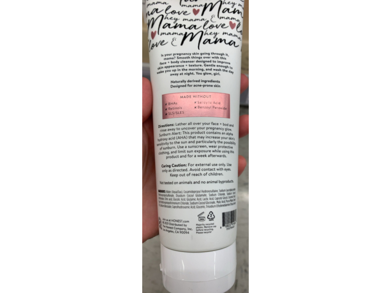Honest Mama's Gotta Glow Face + Body Wash, Unscented, 8 fl oz/236 mL