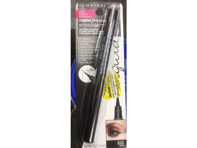 Maybelline Master Precise Liquid Eyeliner, 110 Black, 0.037 oz, Pack Of 2