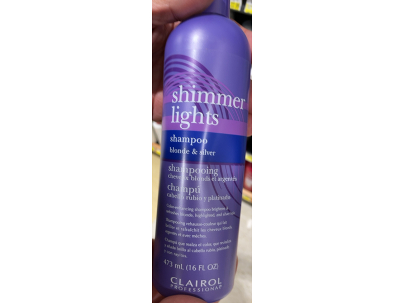 Clairol Professional Shimmer Lights Shampoo, Blonde & Silver, 16 fl oz/473 mL