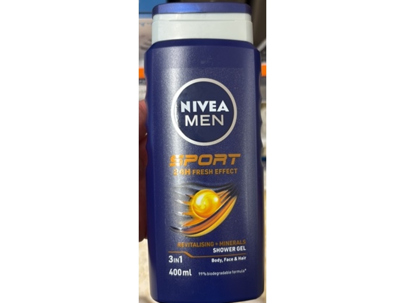 Nivea Men Sport 3 In 1 Revitalising + Minerals Shower Gel, 400 mL