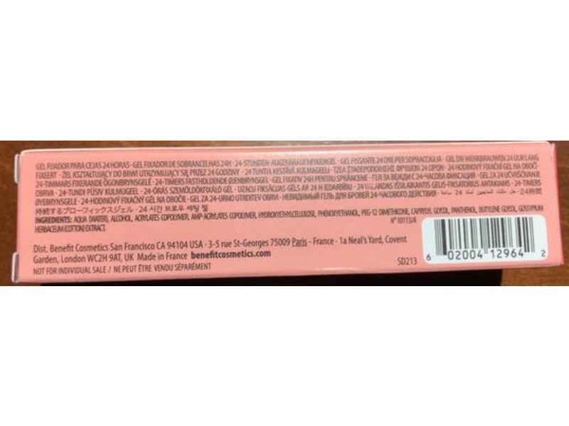 Benefit 24-Hr Brow Setter Invisible Shaping & Setting Brow Gel, 0.06 fl oz/2 mL