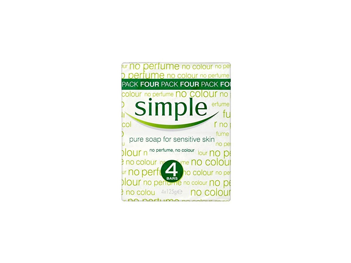 Simple Pure Soap for Sensitive Skin, 125 g (Pack of 4) Ingredients and