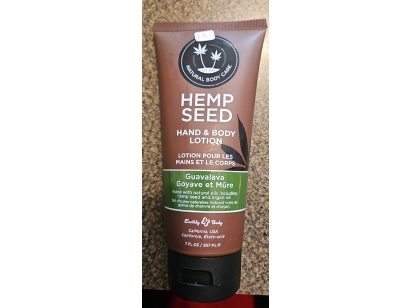 Earthly Body Hemp Seed Hand & Body Lotion, Guavalava, 7 fl oz/207 mL