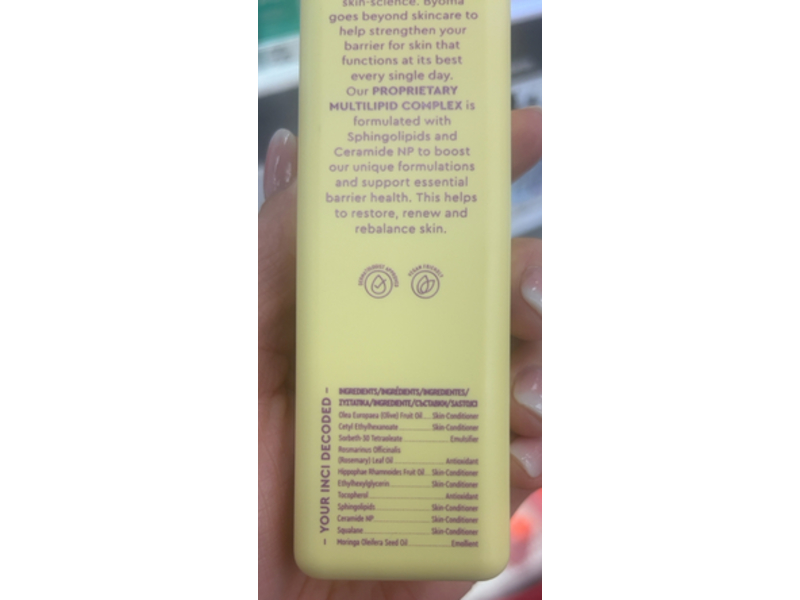 Byoma Milky Oil Cleanser, Squalane + Moringa Seed Oil, 3.38 fl oz/100 mL