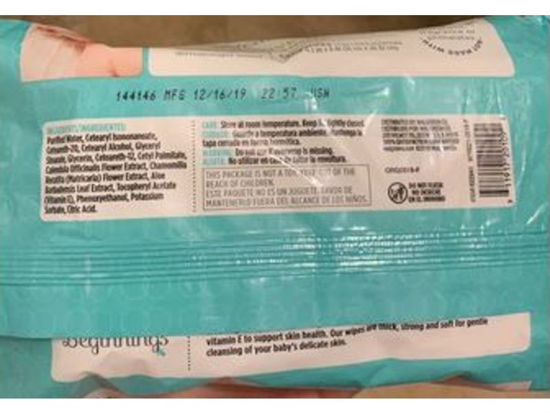 Well Beginnings Sensitive Wipes, Fragrance Free, 90 Count