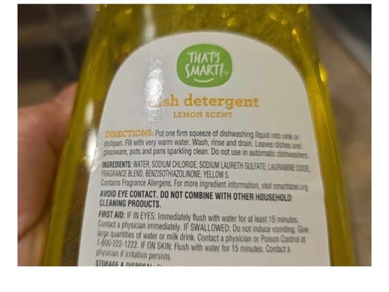 That's Smart Dish Detergent, Lemon Scent, 25 fl oz/739 mL