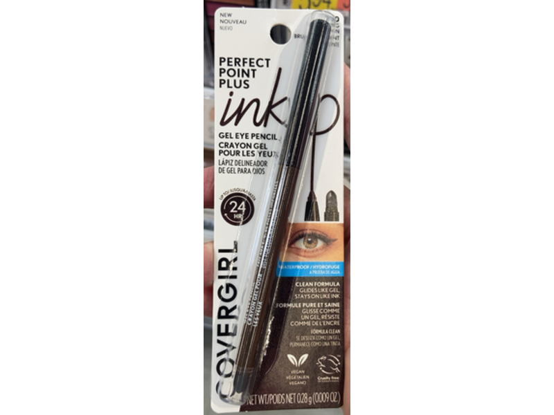 Covergirl Perfect Point Plus Ink Gel Eye Pencil, Pigmented, Shimmering Brown 280, 0.01 oz/0.28 g