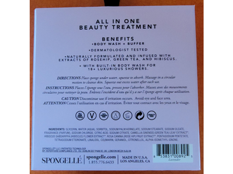 Botanica By Spongelle Infused Buffer Body Wash, Lavender, 3.5 oz/99 g