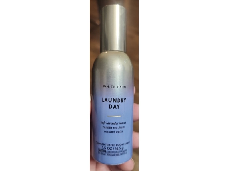 Bath & Body Works White Barn Laundry Day Concentrated Room Spray, Soft Lavender Waver, Vanilla Sea Foam, Coconut Water, 1.5 oz/42.5 g