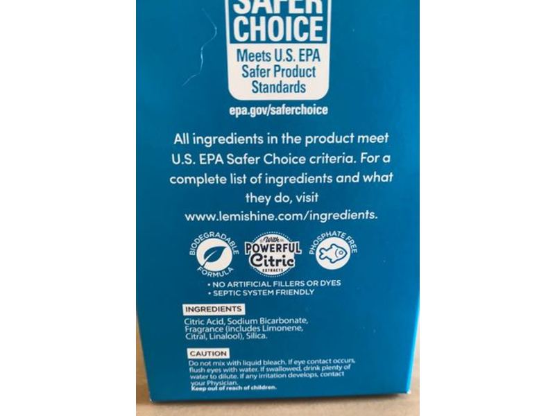 Lemi Shine Dishwasher Cleaner, Citric Extracts, 7.04 oz/200 g, 4 Ct