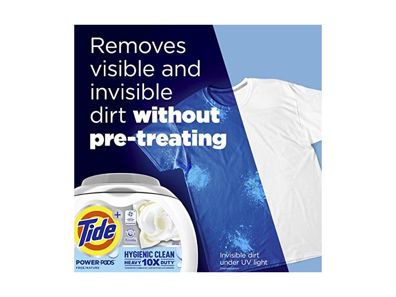 Tide Plus Hygienic Clean Power Pods Laundry Detergent, Free/Nature, 63 Loads, 107 oz/3.04 kg