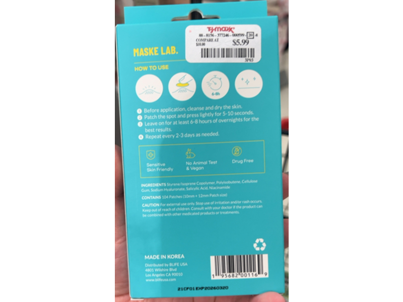 Maske Lab Blemish Spot Patch, 104 Count