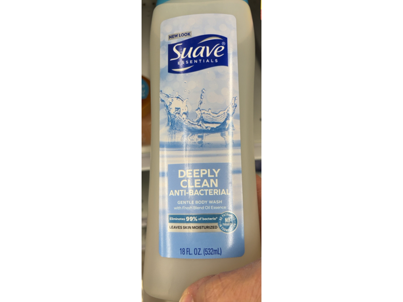 Suave Deeply Clean Anti-Bacterial Gentle Body Wash, 18 fl oz/532 mL