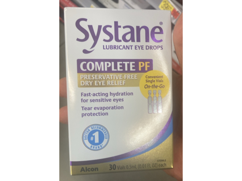 Systane Complete PF Lubricant Eye Drops, 0.01 fl oz/0.5 mL, 30 Count