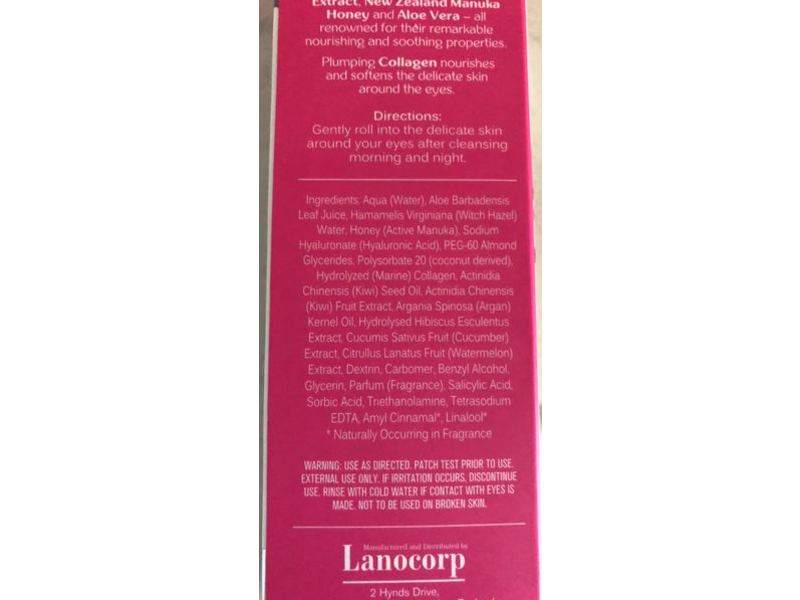 Lanocreme Soothing Eye Serum, Manuka Honey, 15 g