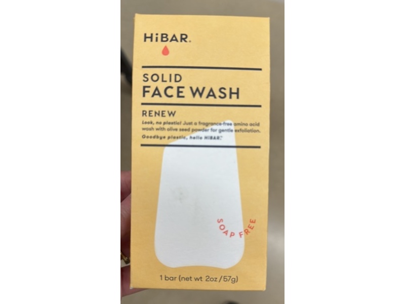 HiBAR Renew Solid Face Wash Bar, 2 oz/57 g, 1 Count