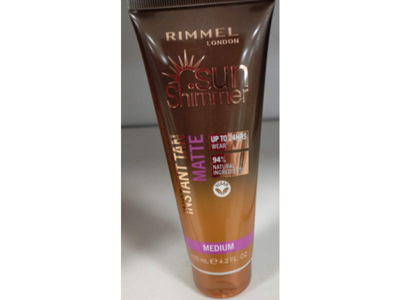 Rimmel London Sun Shimmer Instant Tan Matte, Medium, 4.2 fl oz/125 mL