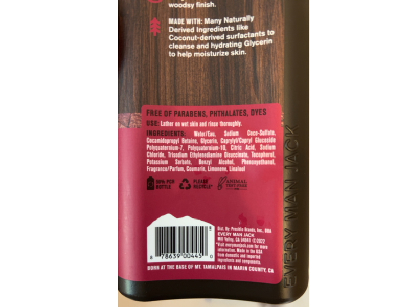 Every Man Jack Body Wash, Crimson Oak, 16.9 fl oz/500 mL