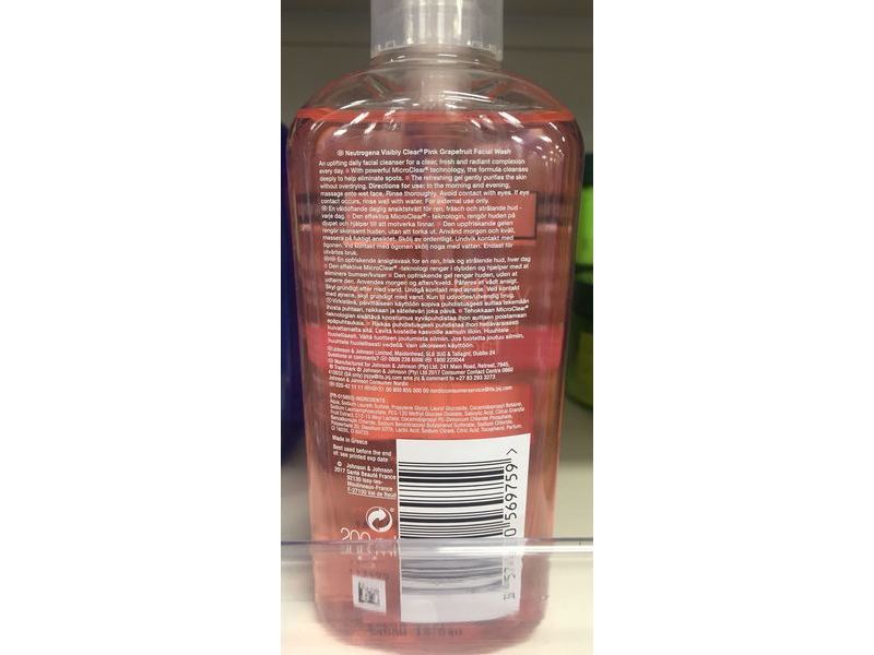Neutrogena Visibly Clear Facial Wash, Pink Grapefruit, 200 mL