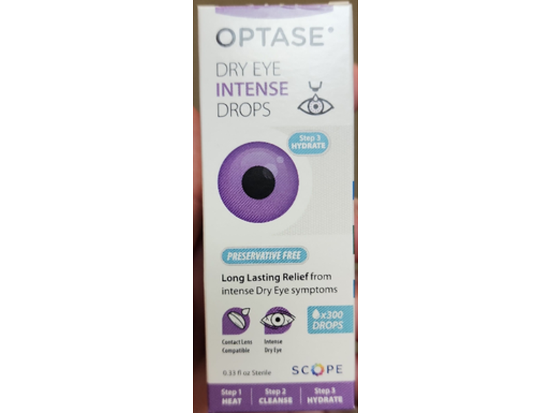 Optase Dry Eye Intense Drops, Preservative Free, 33 fl oz, 300 Doses