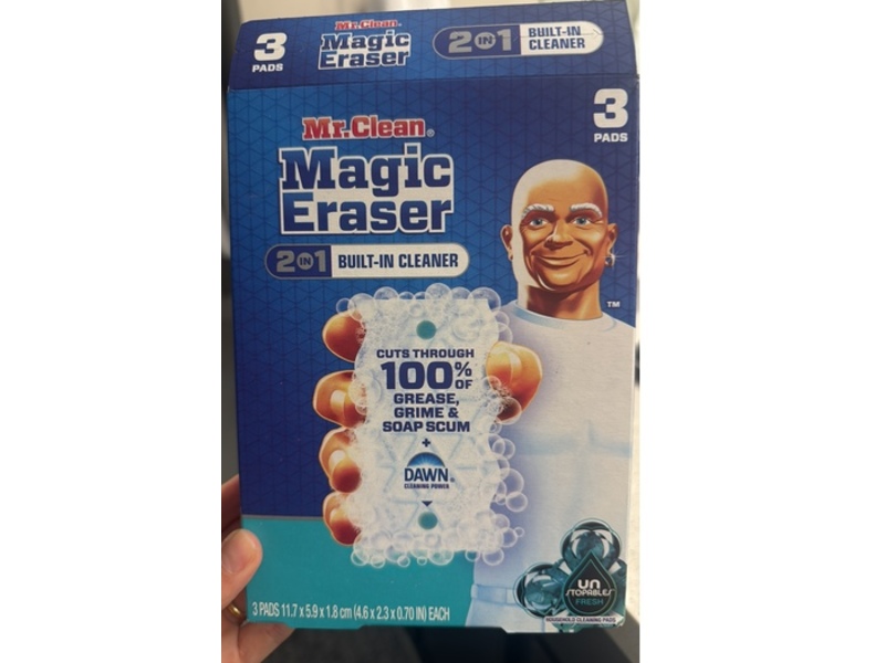 Mr. Clean 2-In-1 Built-In Cleaner Magic Eraser Pads, Fresh, 3 Count