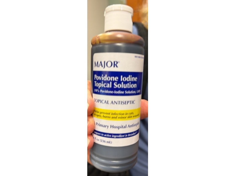 Major Topical Antiseptic Povidone Iodine Topical Solution, 8 fl oz/236 mL