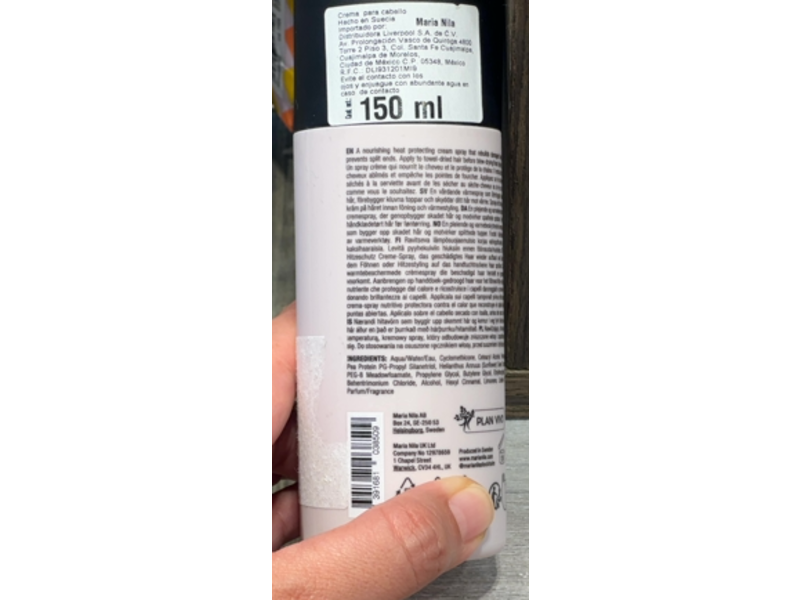 Maria Nila Cream Heat Spray, 5.1 fl oz/150 mL