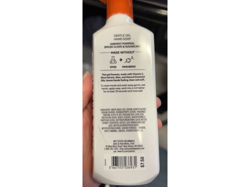 Bath & Body Works Gel Soap, Sweet Cinnamon Pumpkin, 8 fl oz