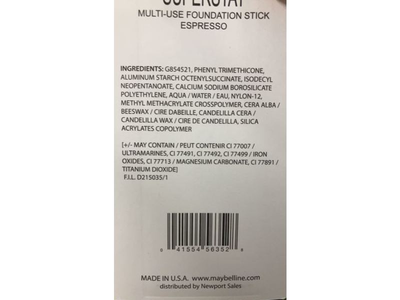 Maybelline New York Superstay Multi Use Foundation Stick, Espresso, 0.25 oz/7 g