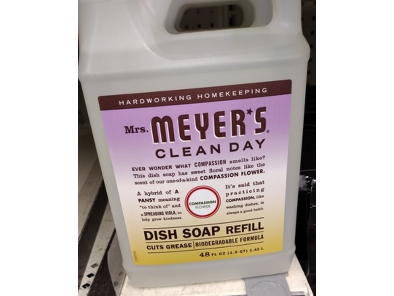 Mrs. Meyer's Clean Day Dish Soap, Compassion Flower, 48 fl oz/1.42 L