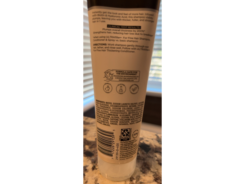 John Frieda Ultrafiller+ Thickening Shampoo, 10 fl oz/295 mL