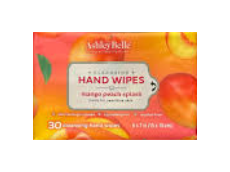 Ashley Belle Hand Wipes, Mango Peach Splash, 30 Count