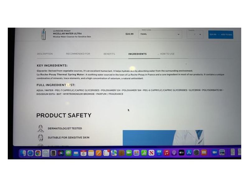 La Roche-Posay Micellar Water Ultra, Sensitive Skin, 25.4 fl oz/750 ml