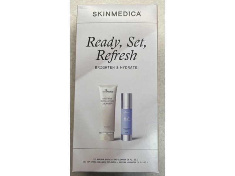 SkinMedica Brighten & Hydrate Duo, AHA/BHA Exfoliating Cleanser & HA Hydra Collagen Replenish + Restore Hydrator