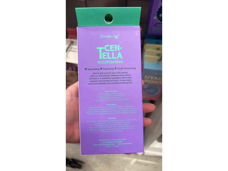 The Creme Shop Centella Nourishing Comfort Fit Sheet Mask, 5 Count