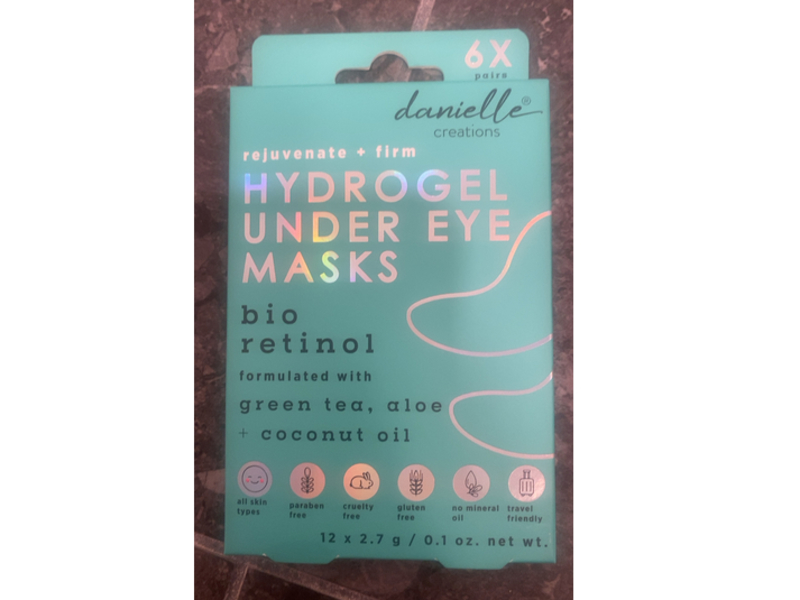 Danielle Hydrogel Under Eye Masks, Green Tea, Aloe + Coconut Oil, 0.1 fl oz/2.7 g