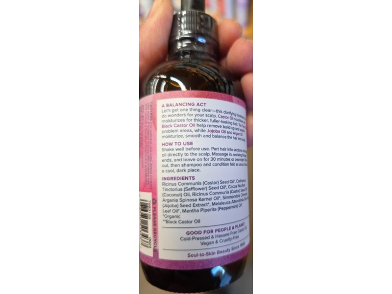 Heritage Store Hair Oil Castor Oil & Tea Tree Oil, 4 fl oz/118 mL