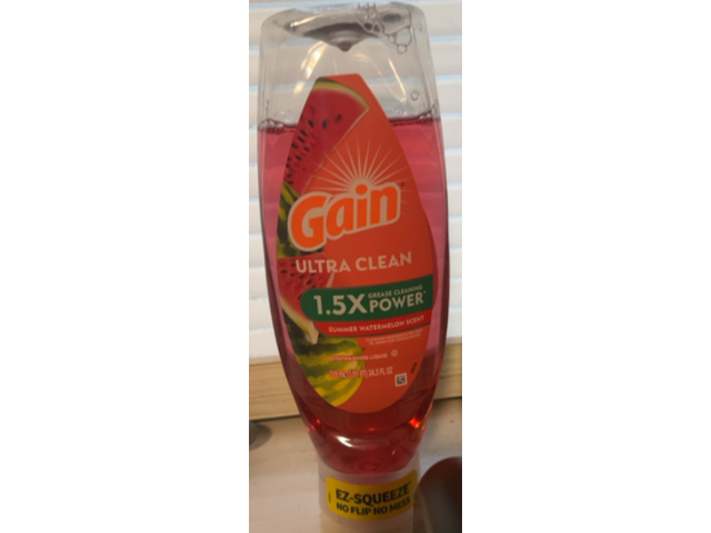 Gain Ultra Clean Dishwashing Liquid, Summer Watermelon Scent, 24.3 fl oz/718 mL
