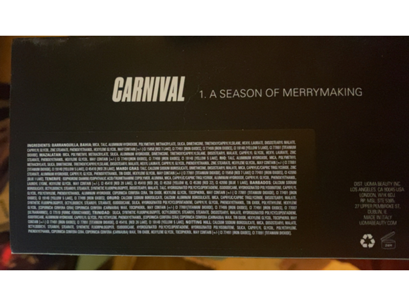 Uoma Beauty Black Magic Carnival Color Palette, 0.35 oz/10 g