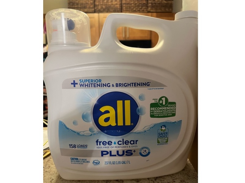 All Free Clear Plus+ Liquid Detergent, 158 Loads, 237 fl oz/7 L