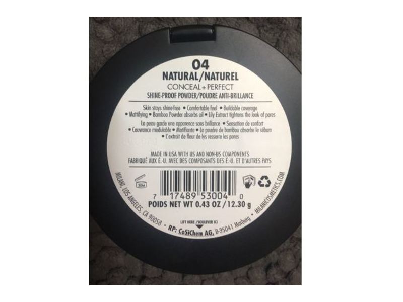 Milani Conceal + Perfect Shine-Proof Powder, 04 Natural, 0.43 oz/12.3 g