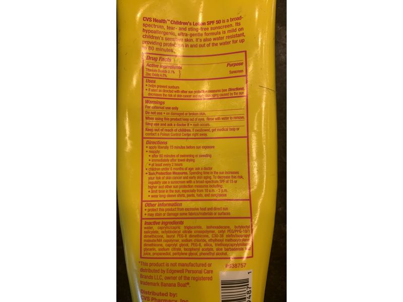 Cvs Health Children's Sunscreen, SPF 50, 8 fl oz/237 mL