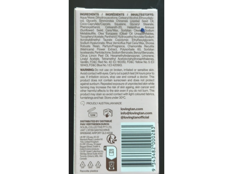 Loving Tan 2 Hr Express Face Self Tanning Serum, Dark, 1 fl oz/30 mL