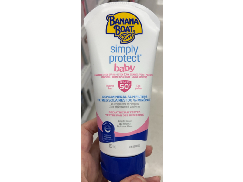 Banana Boat Simply Protect Baby Sunscreen Lotion, SPF 50+, 150 mL