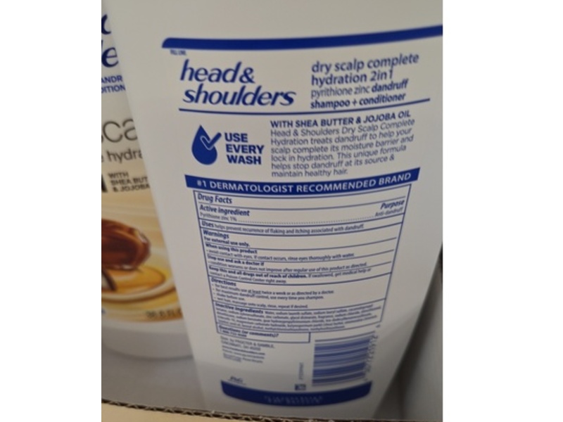 Head & Shoulders 2 In 1 Shampoo + Conditioner, Shea Butter & Jojoba Oil, 38.8 fl oz/1.15 L