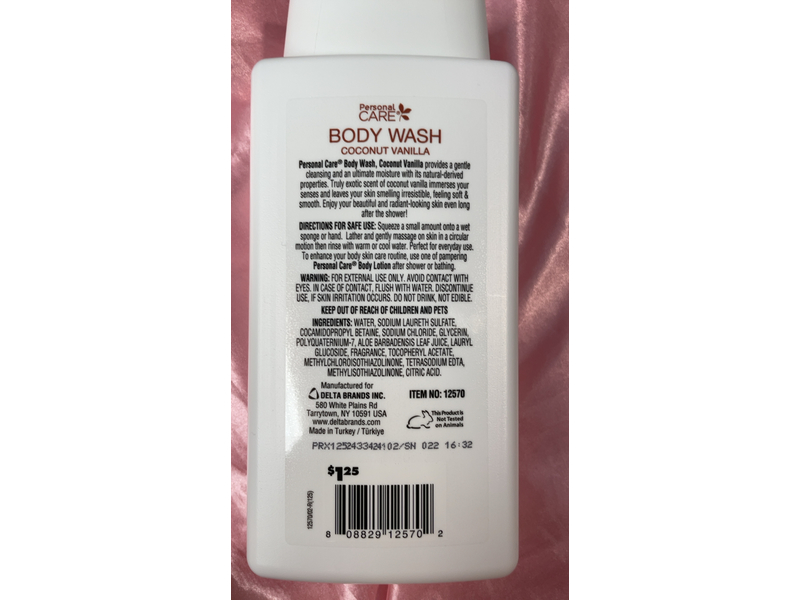 Personal Care Body Wash, Coconut Vanilla, 15 fl oz/444 mL, Pack of 2