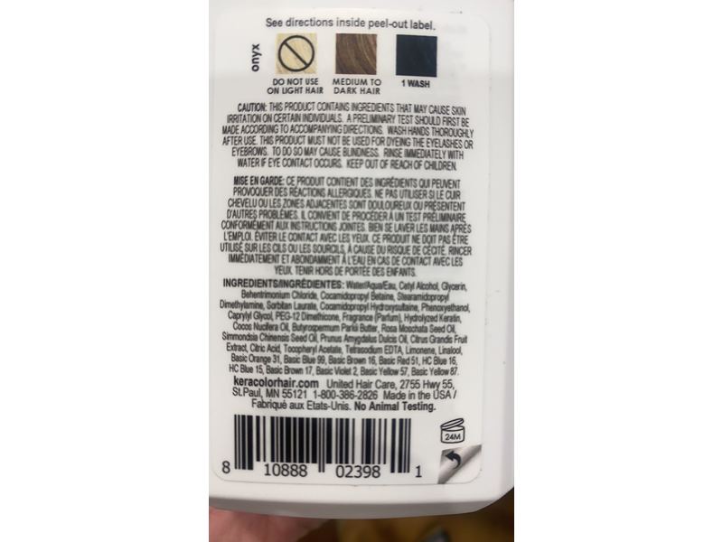 Keracolor Clenditioner ONYX Hair Dye - Semi Permanent Hair Color Depositing Conditioner 12 Fl. Oz.