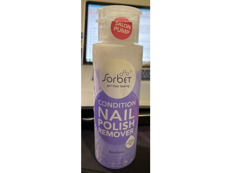 Clicks Sorbet Condition Nail Polish Remover, Acetone Lavender Oil, 250 mL