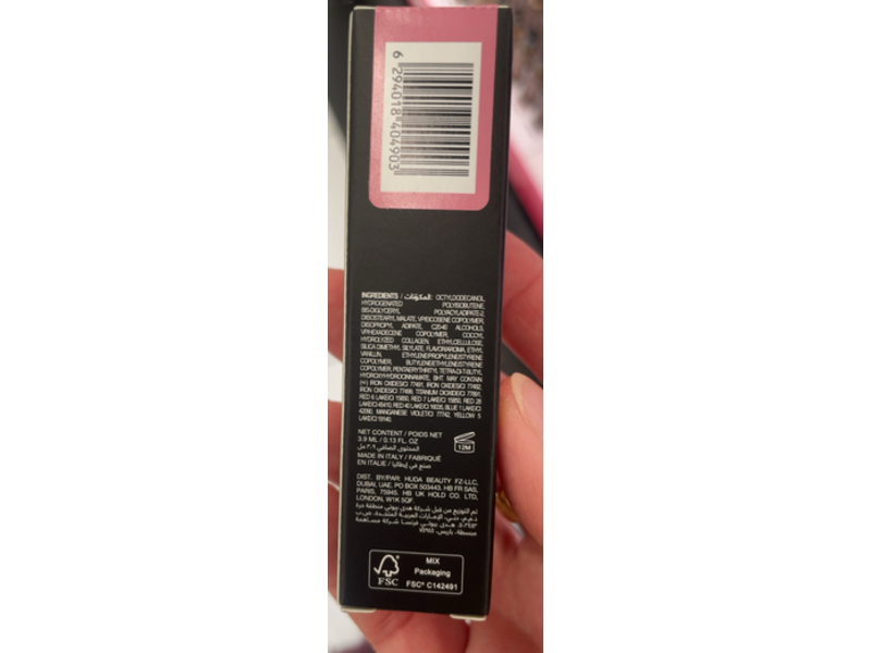 Huda Beauty Faux Filler Extra Shine Lip Gloss, Sugar Baby,13 oz/3.9 mL